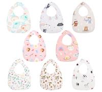 Vicloon Bavoirs Bébé Naissance, 8PCS Bavoirs Bébé Imperméables, Coton Doux Réglable Bébés Bavoir, Absorbant Respirent Nourrissons pour Filles Garçons Bave et Dentition