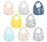 Vicloon Bavoirs Bébé Naissance, 8PCS Bavoirs Bébé Imperméables, Coton Doux Réglable Bébés Bavoir, Absorbant Respirent Nourrissons pour Filles Garçons Bave et Dentition