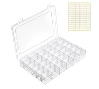 Vicloon Boite Compartiment Transparent, 1PCS Boite Rangement Plastique avec 36 Compartiments, Boites de Rangement Plastique avec Séparateurs Réglables, Pour Petites Pièces, Ongles, Perles, Bijoux