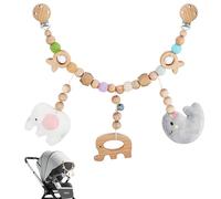Vicloon Chaîne de Poussette en Bois, Chaîne de Landau pour Landau ou Siège Voiture pour Enfant Garçon Fille, Jouets pour Poussettes Para Bébés, Cadeau de Naissance pour Bébé à Partir de 0 Mois