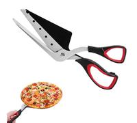 Vicloon Ciseaux à Pizza avec Pelle, 27CM Noir Rouge Coupe Pizza | Ciseaux de Cuisine, Lame Tranchante en Acier Inoxydable de Qualité Alimentaire et Poignées Anti-dérapantes Souple