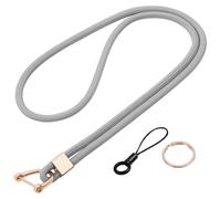 Vicloon Cordon tour de cou, Cordon de cou, Lanyard Strap Neck, Porte-clés Lanière, Nylon Lanières Porte Badge avec Anneau en Métal pour d'Identification, Clés, Téléphone Portable（Gris）