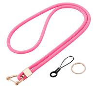 Vicloon Cordon tour de cou, Cordon de cou, Lanyard Strap Neck, Porte-clés Lanière, Nylon Lanières Porte Badge avec Anneau en Métal pour d'Identification, Clés, Téléphone Portable（Rose）