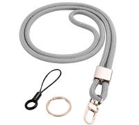 Vicloon Cordon tour de cou, Cordon de cou, Lanyard Strap Neck, Porte-clés Lanière, Nylon Lanières Porte Badge avec Anneau en Métal pour d'Identification, Clés, Téléphone Portable （Gris）