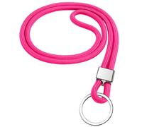 Vicloon Cordon tour de cou, Cordon de cou, Lanyard Strap Neck, Porte-clés Lanière, Nylon Lanières Porte Badge avec Anneau en Métal pour d'Identification, Clés, Téléphone Portable （Rose）
