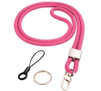 Vicloon Cordon tour de cou, Cordon de cou, Lanyard Strap Neck, Porte-clés Lanière, Nylon Lanières Porte Badge avec Anneau en Métal pour d'Identification, Clés, Téléphone Portable （Rose）