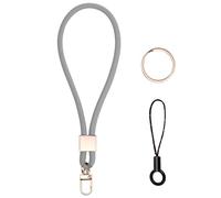 Vicloon Cordon tour de cou, Cordon de Poignet, Lanyard Strap Neck, Porte-clés Lanière, Nylon Lanières Porte Badge avec Anneau en Métal pour d'Identification, Clés, Téléphone Portable （Gris）