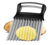 Vicloon Coupe Pomme de Terre, Couteau Ondulé à Frites, Coupe Patate, Acier Inoxydable, légumes, Couteau Dentelé Lame Ondulée, pour Cuisine Frites Outil