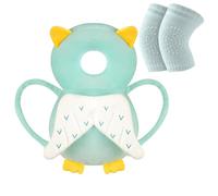 Vicloon Coussin de Protection de la Tête pour Bébé, Coussin de sac à dos Réglable pour Tout-petit avec Genouillères, Protection de la Tête pour Bébé de 4 à 24 mois Marche Rampante-Hibou