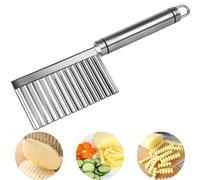 Vicloon Couteau Ondulé en Acier Inoxydable - Coupe Pommes de Terre et Légumes, Lame pour Frites, Fruits et Salade