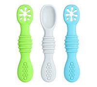 Vicloon Cuillere Bebe Apprentissage,3pcs Cuillères D'apprentissage pour Enfants et Bébé Ustensile D'apprentissage Adapté à Dentition Première Étape Recommandé par Experts Sevrage