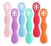 Vicloon Cuillère en Silicone pour Bébé,6PCS Cuillères Bébé Apprentissage Ustensile D'apprentissage Adapté à Dentition Première Étape Recommandé par Les Experts Sevrage (color8)
