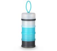 Vicloon Distributeur de lait en poudre, Portable 4 Compartiments Boîte Doseuse à Poudre de Lait, Pots de stockage, pour le voyage et les activités de plein air, Gris & Bleu