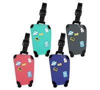 Vicloon Étiquette Bagages,Etiquettes de Bagage en Silicone D'étiquette De Sac à Main,Étiquettes de Valise de Bagage, pour Prévenir La Perte des Sacs et Valises (4pcs Forme de boîte)