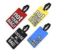 Vicloon Etiquettes de Bagage en Silicone,4PCS Bagages Étiquettes Étiquettes de Voyage pour Valise pour Repérer Rapidement et Prévenir La Perte des Sacs et Valises