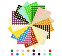 Vicloon Gommettes Autocollantes Rondes, 1120Pcs Pastilles Autocollantes Ronde de Couleur, 16 Feuilles 19mm Gommettes Rondes Couleur Codage Étiquettes pour Bureau École Calendriers (16 Couleurs)