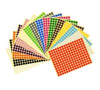 Vicloon Gommettes Autocollantes Rondes, 3072Pcs Pastilles Autocollantes Ronde de Couleur, 16 Feuilles 10mm Gommettes Rondes Couleur Codage Étiquettes pour Bureau École Calendriers (16 Couleurs)