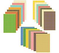 Vicloon Gommettes Autocollantes Rondes, 4340Pcs Pastilles Autocollantes Ronde Couleur, 21 Feuilles 6mm/8mm/10mm Gommettes Rondes Couleur Codage Étiquettes pour Bureau École Calendriers (16 Couleurs)