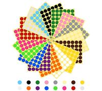 Vicloon Gommettes Autocollantes Rondes, 768Pcs Pastilles Autocollantes Ronde de Couleur, 16 Feuilles 25mm Gommettes Rondes Couleur Codage Étiquettes pour Bureau École Calendriers (16 Couleurs)