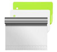 Vicloon Grattoir à Pâte, 3PCS Grattoir à Pâte en Acier Inoxydable Grattoir à Patisserie avec de Mesure,Grattoir Pâte en Plastique Peut être Utilisé pour Couper la Pâte Et Couper Les Légumes