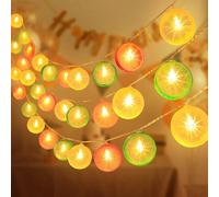 Vicloon Guirlande Citron Lumineuse, 3M Guirlande Lumineuse Exterieure Fairy Lights DéCorative Interieure Citron Artificielle Tranche de Guirlandes pour Chambre à Coucher Fête Carnaval, Couleurs