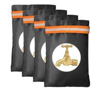 Vicloon Housse de Robinet pour L'extérieur, 4pcs Couvercle Antigel pour Robinets avec Bande Réfléchissante, Housse de Robinet de Jardin Imperméable pour Protection Contre Le Gel en Hiver 20cmx15cm