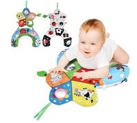 Vicloon Jeu Sur le Ventre Et Assis, Coussin d'éveil Tummy Time Animaux Doux,jouets pour le temps du ventre de bébé, Oreiller Sur le Ventre Bebe Pour 0-6 Months Aider Bébé