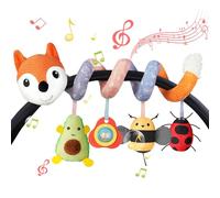 Vicloon Jouet de Poussette de Bébé, Spirale d'activité Bébé, Jouets Suspendus, Jouets D'activités de Voyage, Jouets en Peluche pour Cadeaux Naissance d'anniversaire (Renard Orange)