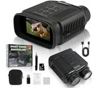 Vicloon Jumelles Vision Nocturne, 4K HD Jumelle Vision Nocturne Infrarouge avec Carte 32Go, écran UHD de 3"/Portée Visuelle 300M/ 5000mAh Batterie Rechargeable/Zoom Numérique 8X, pour Chasse/Camping