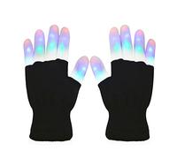 Vicloon LED Gants Lumineux/Coloré, LED Rave Eclairage Clignotant/Multi Couleur pour Fête/Club/Soireé/Noël/Course
