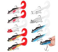 Vicloon Leurre Truite avec des Hameçons Aigus Pointus, 9PCS Leurres de Pêche Crankbaits, Surface Appât Plopper avec Queue Pivotante Flottante, Appâts Artificiels Bioniques pour Brochet Bar