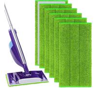 Vicloon Lingettes Reutilisable pour Swiffer WetJet6pcs Mop Remplacement pour Swiffer WetJet Spray Balais Lavables en VER SERPILLERE