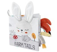 Vicloon Livre Tissu Bébé Eveil,Jouet Educatif Enfant Idée Cadeau Dès la Naissance, Doux Froissé avec des Animaux (3D Lapin)