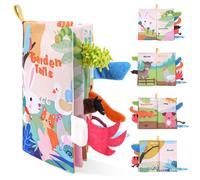 Vicloon Livre Tissu Bébé Eveil - Jouet Educatif Enfant, Idée Cadeau Dès la Naissance - Livre Doux Froissé Avec des Animaux