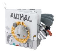 Vicloon Livre Tissu Bébé Eveil,Jouet Educatif Enfant Idée Cadeau Dès la Naissance, Livre Doux Froissé avec des Animaux (lion)