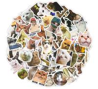 Vicloon Lot de 100 Autocollants pour Enfants de 3 Ans et Plus, Autocollants de Dessin Chats, Gommettes Enfants pour Récompenser, pour Scrapbooking, Bouteille d'eau, Bagages (Chats)