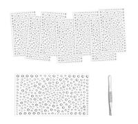 Vicloon Lot de 2 600 feuilles d'autocollants en strass transparents, 8 feuilles d'autocollants en acrylique avec pince à épiler pour loisirs créatifs, bijoux, vêtements, maquillage, festival, carnaval
