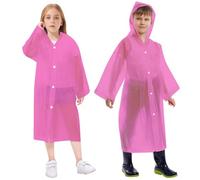 Vicloon Lot de 2 Poncho de Pluie Imperméable pour Enfant, Réutilisable EVA Imperméable Enfant Capuchon Vêtements de Pluie, Pour voyage, randonnée, Va à L'école, Equitation, Taille Unique