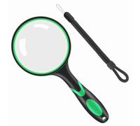Vicloon Loupe de Lecture, 10x Loupe à Main avec poignée en Caoutchouc Souple antidérapante 100mm et Miroir incassable pour Livres scientifiques, journaux, Lecture, Insectes, Passe-Temps(Orange)