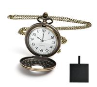 Vicloon Montre de Poche Vintage, Montre Gousset Vintage à Quartz avec Chaîne, Ancienne à Chiffres Romains Classiques Montres en Alliage Cadeau pour Hommes Femmes Papa Fête d’Anniversaire(Boite Cadeau)