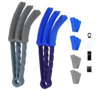 Vicloon Nettoyage des Stores, 2Pcs Brosses de Nettoyage pour Store, 4pcs Chiffons de Nettoyages, Stores Outils de Nettoyages, Amovible et Lavable Brosse pour Volets de Fenêtre