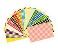 Vicloon Pastille Autocollante de Couleur, 4160Pcs Gommettes Autocollantes Rondes, 16 Feuilles 8mm Étiquettes de Codage Adhésifs pour Calendriers Scolaires Bureau Carte Artisanat Art (16 Couleurs)