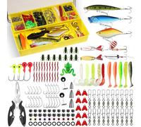 Vicloon Pêche Kit 158Pcs Appât Flottant, Vers en Gel, Hameçons, Pinces et Boîtes