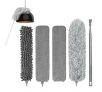 Vicloon Plumeau Poussière, 7Pcs Plumeau Télescopique Kit, Brosse de Nettoyage Lavable, Plumeaus Microfibre avec Poignée en Acier Inoxydable 243CM, Brosse à Poussière Nettoyeur de Poussières Domicile