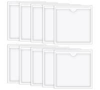 Vicloon Pochettes Adhésive Transparente, 10Pcs Pochette Autocollante, Poches pour Cartes de Visite Autocollantes Ouvertes Sur Le Côté pour Permis de Stationnement Carte de Visite Permis de Conduire