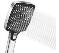 Vicloon Pommeau de Douche Carré Grand, 3 Modes Pommeau de Douche Douchette à Main Economie Deau Haute Pression et Buse en Silicone Anti-colmatage Anti Calcaire pour Salle de Bain