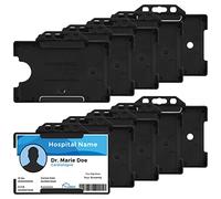 Vicloon Porte Badge, 10pcs Porte-cartes D'identité Vertical, Badges en Plastique Rigide à Glisser Sur Une Face pour Bureau, École, Exposition, Carte de Bus, Employé D'usine (Blanc)