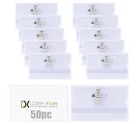 Vicloon Porte Badge, 50Pcs Badge Plastique Horizontal, Badges Personnalisable Avec Clip et épingle, Porte-Carte d'Identité Transparent Résistant à l’Eau Pour Badges Infirmiere, Ecoles, Entreprises