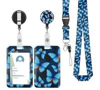 Vicloon Porte Badge Cordon Tour de Cou, 2pcs Porte Badge avec Cordon Badges, Tour de Cou Badges Cartes,Strap Neck avec Swivel Lobster Clasp Pour Cartes d'transport Clés Carte d'Identification