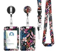 Vicloon Porte Badge Cordon Tour de Cou, 2pcs Porte Badge avec Cordon Badges, Tour de Cou Badges Cartes,Strap Neck avec Swivel Lobster Clasp Pour Cartes d'transport Clés Carte d'Identification